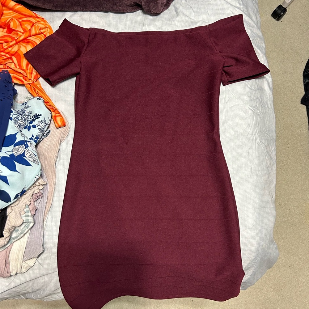 Maroon Charlotte Russe Bodycon Dress
